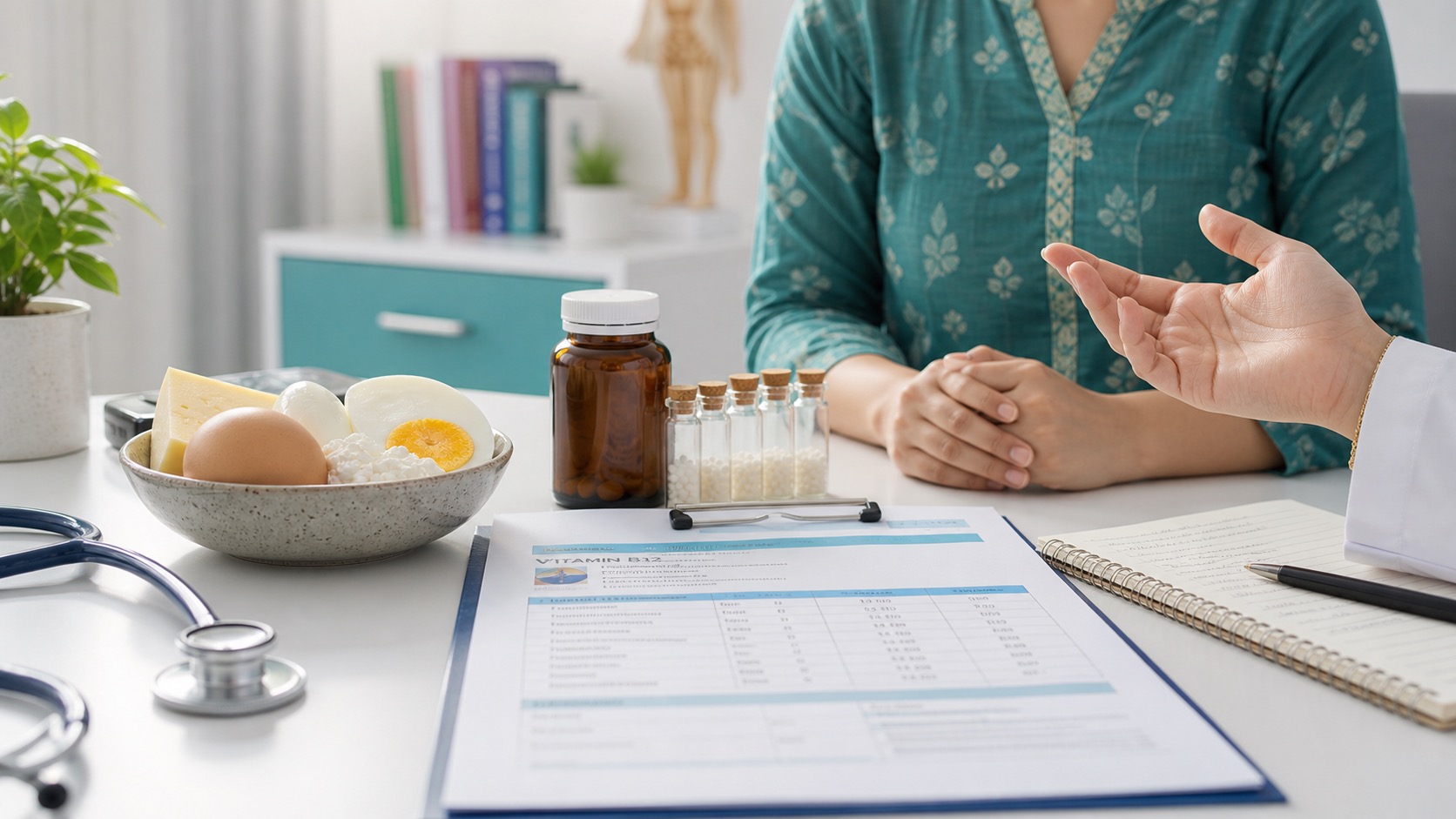Vitamin B12 deficiency report, diet and homeopathy support in clinic